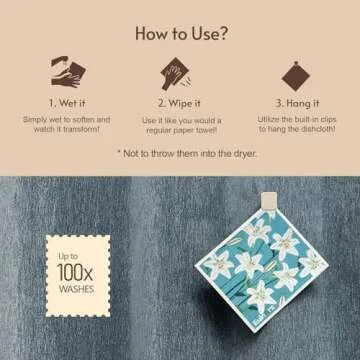 Eulnars Swedish Dishcloths - 8 Pack Eco-Friendly Paper Towels