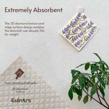 Eulnars Swedish Dishcloths - 8 Pack Eco-Friendly Paper Towels