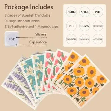 Eulnars Swedish Dishcloths - 8 Pack Eco-Friendly Paper Towels