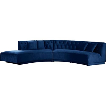 Meridian Kenzi Collection Velvet Sectional - Contemporary Elegance