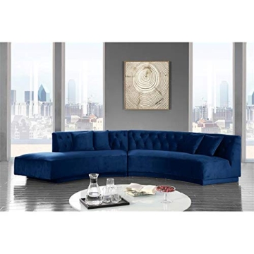 Meridian Kenzi Collection Velvet Sectional - Contemporary Elegance
