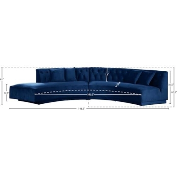 Meridian Kenzi Collection Velvet Sectional - Contemporary Elegance