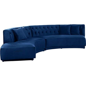 Meridian Kenzi Collection Velvet Sectional - Contemporary Elegance