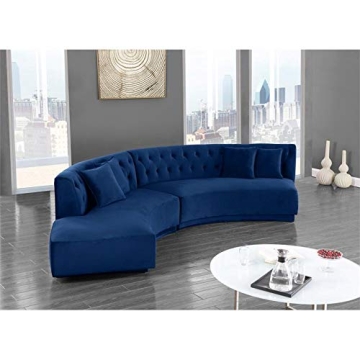 Meridian Kenzi Collection Velvet Sectional - Contemporary Elegance