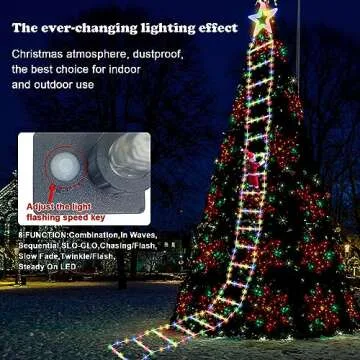 AUKCA Christmas Light - Santa Ladder Lights for Holiday Decor