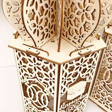 Leeofty Stereo Palace lamp LED Eid Mubarak Decorative String Lights Ramadan Kareem Decoration Accessories Muslim Islam Party Supplie Vintage Festival Lantern