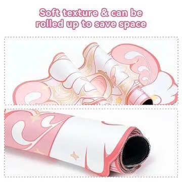 GeekShare Kawaii Mouse Pad Wrist Rest Support Set - Non-Slip Rubber Base Desk Mat and Memory Foam Wr...