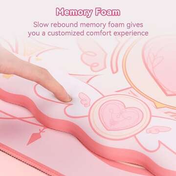 GeekShare Kawaii Mouse Pad Wrist Rest Support Set - Non-Slip Rubber Base Desk Mat and Memory Foam Wrist Rest for Keyboard and Mouse,Perfect for Gaming,or Home Office Work - Star Wings Series