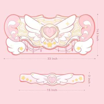 GeekShare Kawaii Mouse Pad Wrist Rest Support Set - Non-Slip Rubber Base Desk Mat and Memory Foam Wrist Rest for Keyboard and Mouse,Perfect for Gaming,or Home Office Work - Star Wings Series