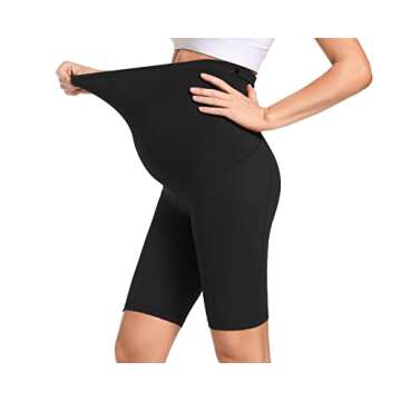 Foucome Women's Maternity Comfy Yoga Shorts - Perfect Support for Active Moms