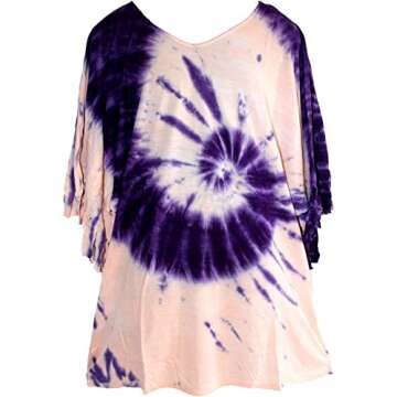 Tops Tie Dye V Neck Summer Casual Short Sleeve Urban Fashion Bohemian Tie-Dye Legen Look Long Tunic ...