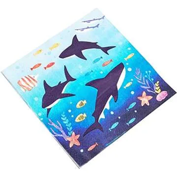 Shark Paper Napkins for Parties - 100 Pack