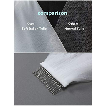 Elegant Lace Applique Edge Wedding Bridal Veil 41"