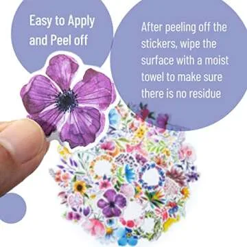 Mr. Pen Floral Stickers - 74 Vibrant, Waterproof Designs