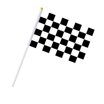 30PCS Checkered Flags 8 x 5.5 Inch Racing Polyester Flags with Plastic Sticks Black & White Racing F...