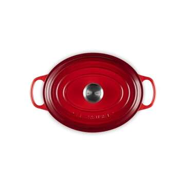 Le Creuset Enameled Cast Iron Signature Oval Dutch Oven, 5 qt. , Cerise