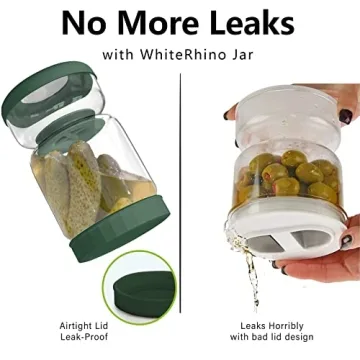 WhiteRhino Glass Pickle Jar - Durable & Airtight Solution