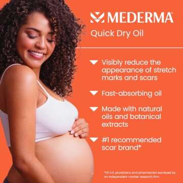 Mederma Quick Dry Oil, Scar and Stretch Mark Treatment, Helps to Improve the Appearance with Natural Botanical Extracts, Paraben Free, Fast-Absorbing, 3.4oz (100ml)