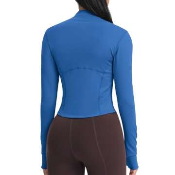 colorskin Women's Lightweight Zip Up Workout Jackets Yoga Cropped Running Gym Track Athletic Jacket