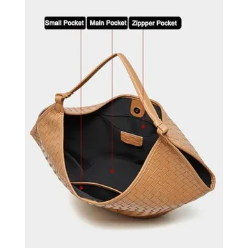 Rejolly Woven Leather Tote for Women - Trendy & Spacious