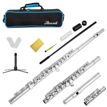 Aisiweier C Flutes Closed Hole C Flute Musical Instrument with Joint Grease,Cleaning Rod, Carrying C...