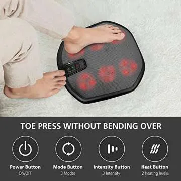 COMFIER Foot Massager: Shiatsu Heat Relief Bliss
