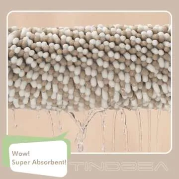 Starryle Bathroom Rugs Set 2 Piece, Extra Soft and Absorbent Fluffy Striped Chenille Bath Mat Rug Set, Non Slip Bathroom Floor Mat, Machine Washable (20" x 32" Plus 16" x 24", Khaki)