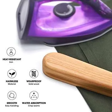 Mardili Hard Wood Tailors Clapper for Steam Iron to Set a steam