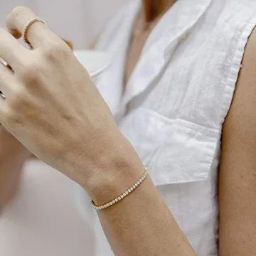 PAVOI 18K Gold Vermeil Cubic Zirconia Tennis Bracelet