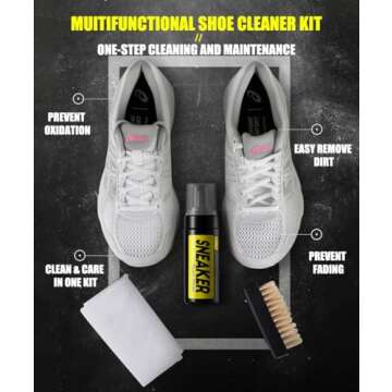 COZGO Shoe Cleaner Kit for Sneaker, Water-Free Foam Sneaker Cleaner 5.3Oz with Shoe Brush and Shoe C...