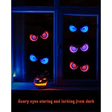 Halloween Decorations, Flashing Peeping Eyes, Spooky Animated LED Eyes, Dark Activite, Halloween Glowing Decorations, Outdoor Halloween Decor (5 Pack)