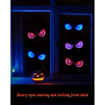 Halloween Decorations, Flashing Peeping Eyes, Spooky Animated LED Eyes, Dark Activite, Halloween Glowing Decorations, Outdoor Halloween Decor (5 Pack)