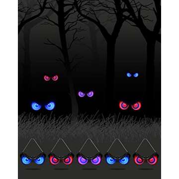 Halloween Decorations, Flashing Peeping Eyes, Spooky Animated LED Eyes, Dark Activite, Halloween Glowing Decorations, Outdoor Halloween Decor (5 Pack)