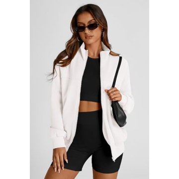 PRETTYGARDEN Women's Trendy Zip Up Sweatshirt Jacket