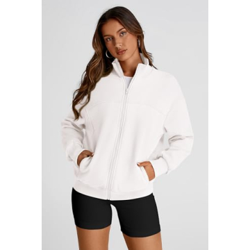 PRETTYGARDEN Women's Trendy Zip Up Sweatshirt Jacket