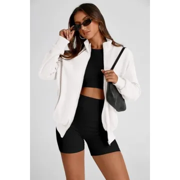 PRETTYGARDEN Women's Trendy Zip Up Sweatshirt Jacket
