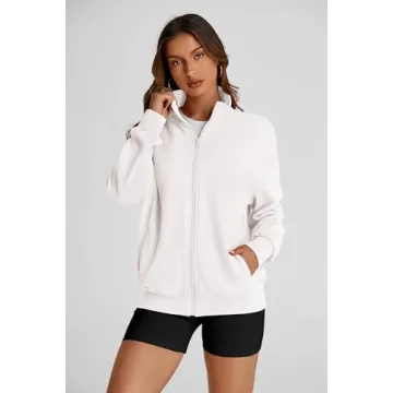 PRETTYGARDEN Women's Trendy Zip Up Sweatshirt Jacket