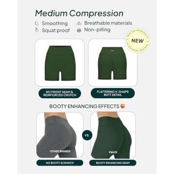 PAVOI ACTIVE Sculpting Shorts | High Waisted Butt Shaping 4" Women's Biker Low Impact Shorts | FlexF...
