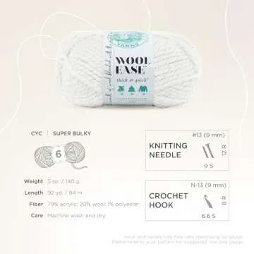 Lion Brand Yarn Wool-Ease Thick & Quick Yarn, Soft and Bulky Yarn for Knitting, Crocheting, and Crafting, 1 Skein, Celebration