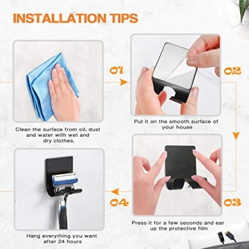 Heavy Duty Razor Holder Hooks for Bathroom and Kitchen