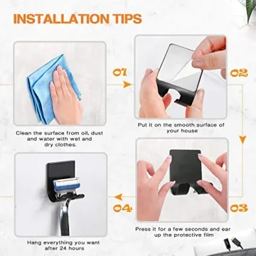 Heavy Duty Razor Holder Hooks for Bathroom and Kitchen