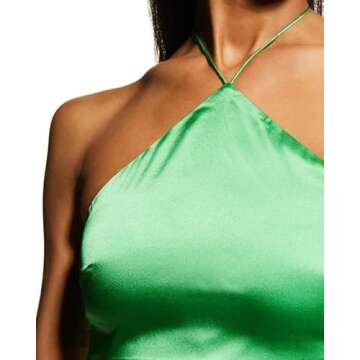 Argeousgor Y2k 2 Piece Maxi Skirt Set for Women Halter Crop Tube Top and Split Maxi Skirt Summer Outfits Clubwear(B6- Green,S)