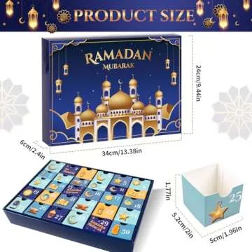 MOVINPE Ramdan Calendar with Drawers 2025 Ramadan Gifts for Kids, 30 Pre-Assembled Empty Boxes Eid M...