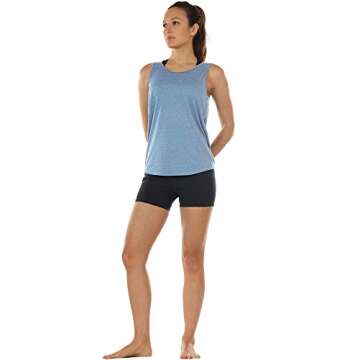 Icyzone Women's Open Back Athletic Tank Tops - Sky Blue