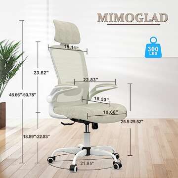 Mimoglad Ergonomic Office Chair with Adjustable Support for Ultimate Comfort