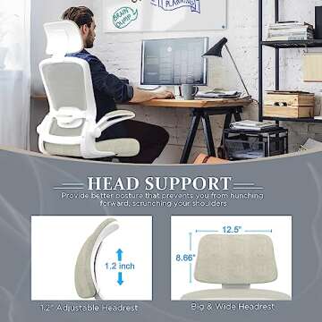 Mimoglad Ergonomic Office Chair - Adjustable & Stylish Comfort