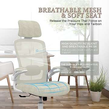 Mimoglad Ergonomic Office Chair - Adjustable & Stylish Comfort