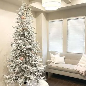 Fraser Hill Farm 9-Ft Flocked Christmas Tree with Lights