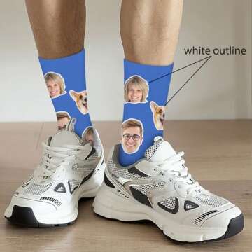 Laffyett Custom Socks with Photos,Personalized Novelty Socks with Faces, Customized Pictures Socks f...