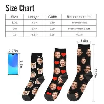 Laffyett Custom Socks with Photos,Personalized Novelty Socks with Faces, Customized Pictures Socks for Men,Customized Crew Socks Colorful Fun Gift for Adult